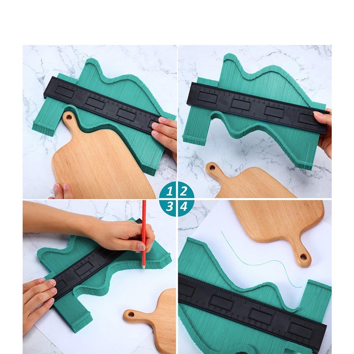 BUFFER® Çok Fonksiyonlu Plastik Kontur Ölçüm Cihazı Ahşap Fayans Şekillendirme Kalıbı