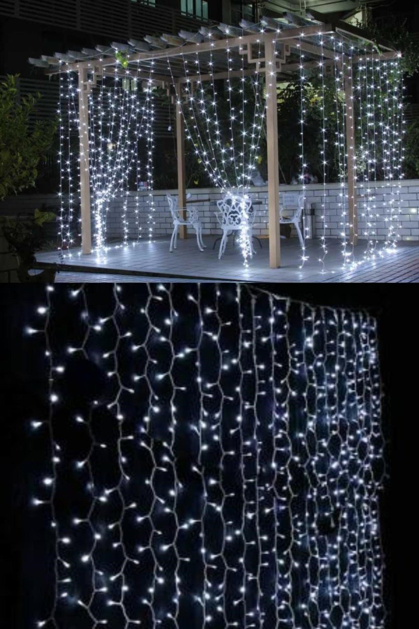 BUFFER® 2x2 Metre 320 Led 8 Fonskiyonlu Dekoratif Led Perde Beyaz Renk