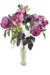 BUFFER® 9 Dallı 40cm Gül Demeti Dekoratif Yapay Çiçek Mor Renk Süs Bitkisi