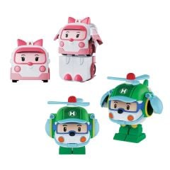 POLI MRT-674 Robocar Poli Mini Transforming Kasabanın Kurtarma Araçları 4lü Set