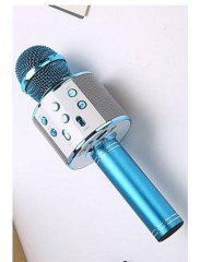 BUFFER® Mavi Şarj Edilebilir Telefon Ve Usb Bağlantılı Şarkı Karaoke Mikrofon