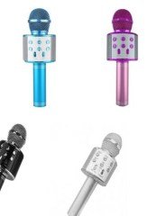 BUFFER® Mavi Şarj Edilebilir Telefon Ve Usb Bağlantılı Şarkı Karaoke Mikrofon