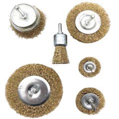 BUFFER® 6lı Pimli Tel Fırça Seti Pas Yağ Kir Boya Yapışkan Çözücü