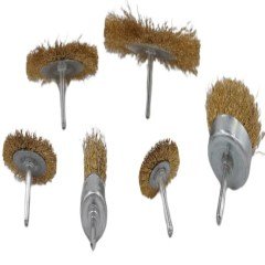 BUFFER® 6lı Pimli Tel Fırça Seti Pas Yağ Kir Boya Yapışkan Çözücü