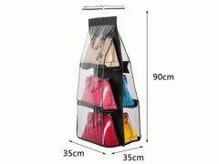 BUFFER® 6 Gözlü Pratik Dolap İçi Çanta Düzenleyici Askılık Oganizer