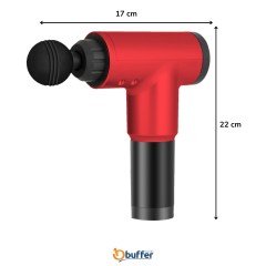 BUFFER® 4 Başlıklı 6 Seviye Hız Ayarlı Vurmalı Kas Yoğurmalı Titreşimli Masaj Tabancası Aleti