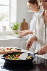 Paslanmaz Çelik Mutfak Spatulası, Ahşap Saplı, Keskin Ağız 9cm, Geniş Ağızlı BLZ-44