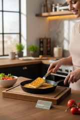 Paslanmaz Çelik Mutfak Spatulası, Ahşap Saplı, Keskin Ağız 9cm, Geniş Ağızlı BLZ-44