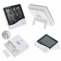 BUFFER® Bebek Odası Masaüstü Dijital Termometre Nem Ölçer Higrometre Saat