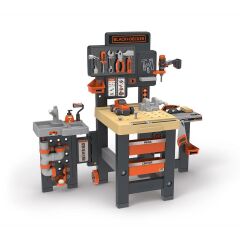 7600360726 Smoby Black+Decker Mega Werkbank Center- Mega Tamir Masası Tezgahı Oyun Seti +3 yaş