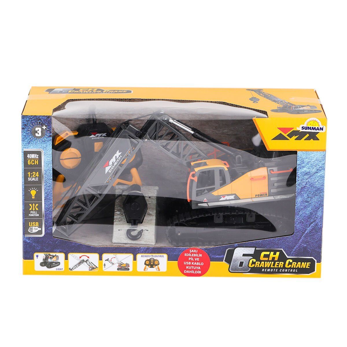 5081 SUN-RST-RC İŞ MAKİNESİ 1 24 BULDOZER FF IŞIKLI 6CH 3 7V USB 40MHZ