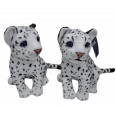 PL50135 25 CM OTURAN KÜÇÜK BEYAZ LEOPAR-HLY