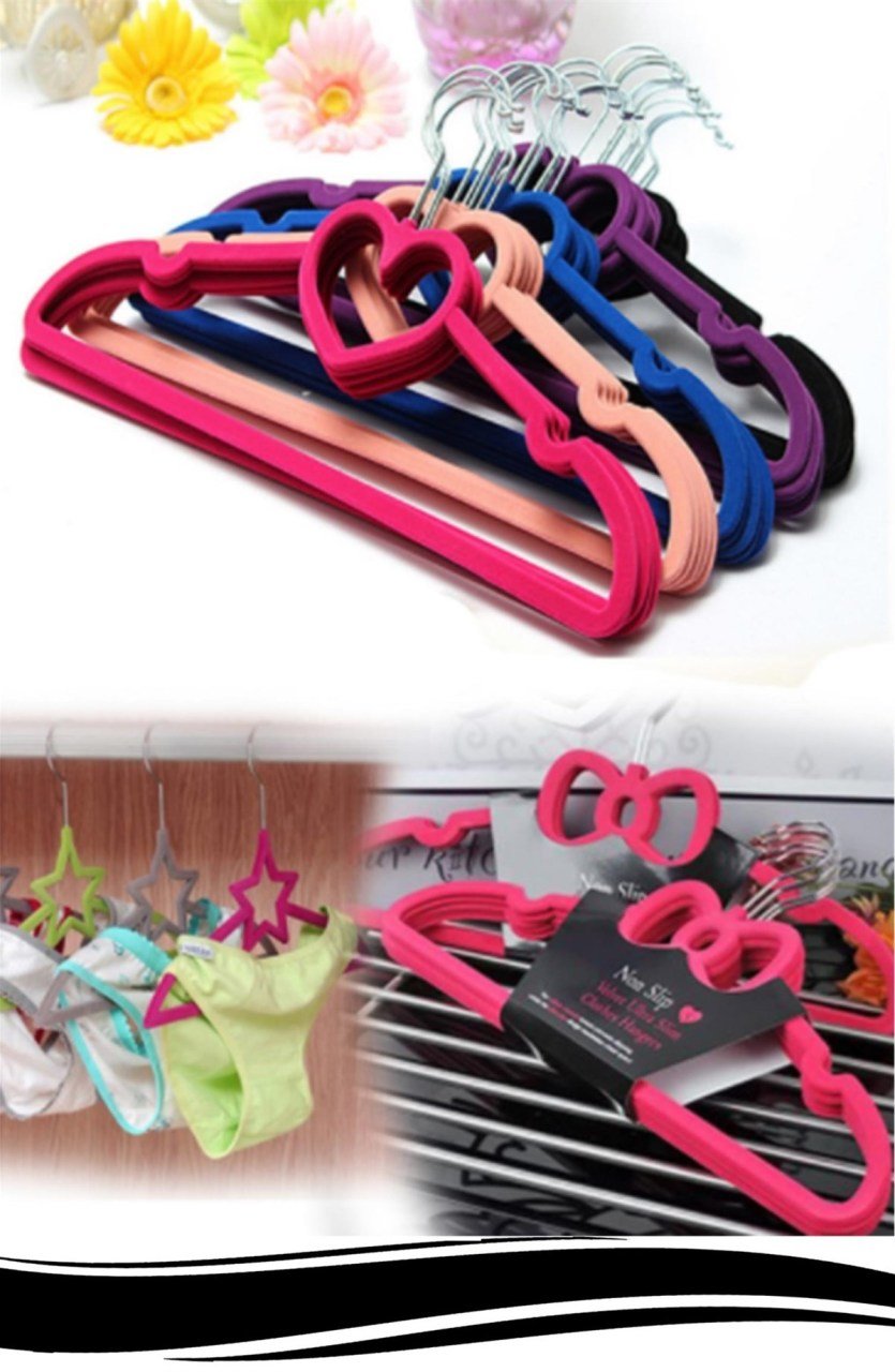 BUFFER® Kaydırmaz İz Bırakmaz Kadife Elbise Kıyafet Kumaş Askısı 4lü