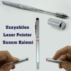BUFFER® Pratik Uzayabilen Lazer Işıklı Antenli Sunum Yapma Kalemi Çubuğu