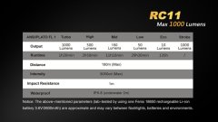 FENİX RC11 SİYAH 1000 LÜMEN LED EL FENERİ