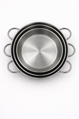 4’lü Çelik Sahan Tava Seti Paslanmaz 16-18-20-22 cm İndüksiyon Uyumlu Çift Kulplu
