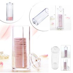 BUFFER® Kapaklı Makyaj Pamuğu Düzenleyici Organizer Şeffaf Pamukluk