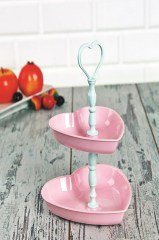 BUFFER® 2 Katlı Kalpli Çerezlik Çerez ve Kuruyemiş Sunum Kasesi Tabağı