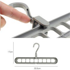 BUFFER® 9 Bölmeli Yer Tasarrufu Sağlayan Katlanır Sihirli Elbise Askısı (5li Set)