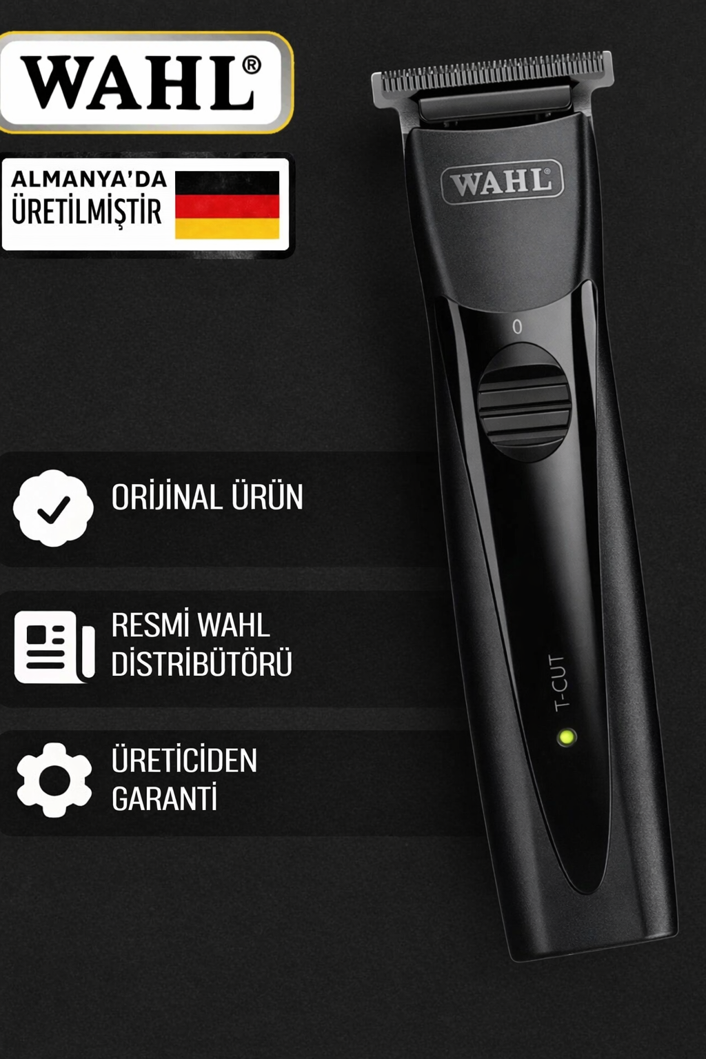 Wahl 1591 T- CUT Tıraş Makinesi Kablosuz Profesyonel Ense Sakal Kesme