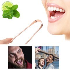 BUFFER® Bakır Oil Pulling Yağ Çekme Dil Plak Temizleme Aleti Dil Fırçası Sıyırıcı Dil Kaşığı