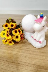 BUFFER® Dekoratif Renk Değiştiren Unicornlu Beyaz Çocuk Gece Lambası
