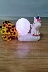 BUFFER® Dekoratif Renk Değiştiren Unicornlu Beyaz Çocuk Gece Lambası