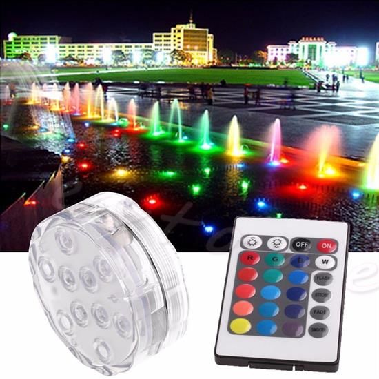 BUFFER® Su Geçirmez Kumandalı Renk Değiştiren RGB Su Altı Led Lamba Spot