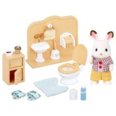 5015 Sylvanian Families Çikolata Kulaklı Tavşan Erkek ve Tuvalet Seti +3 yaş