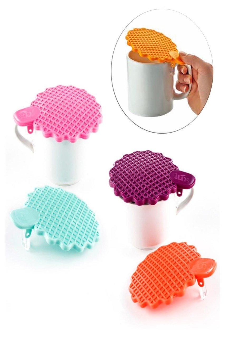 BUFFER® Mandallı Isı Koruyucu Açılır Kapanır Kupa Bardak Kapağı Aparatı