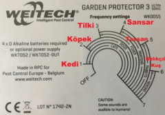Weitech Ultrasonik Hayvan Kovucu, Kedi Köpek Kaçırıcı, Tilki Sansar, Tavşan Caydırıcı 200m2