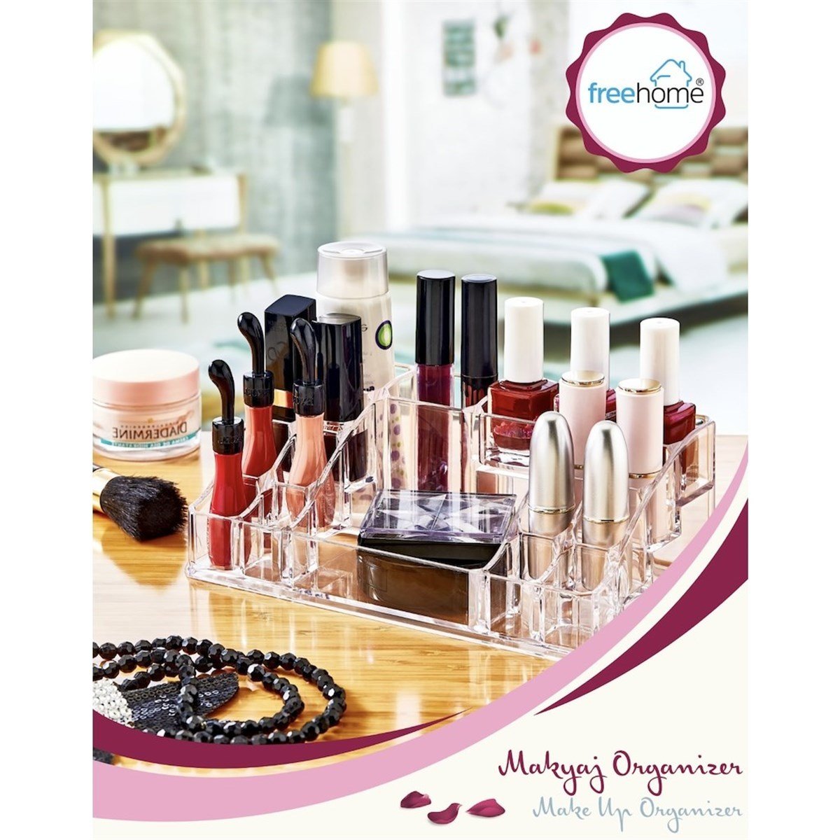 BUFFER® 16 Bölmeli Makyaj Malzemesi Düzenleyici Makyaj Organizatörü