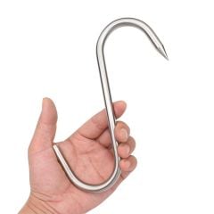 304 Paslanmaz Çelik S Tipi Et Asma Kancası – 10 mm Kalın, Kasap ve Mezbaha Kullanımına Uygun