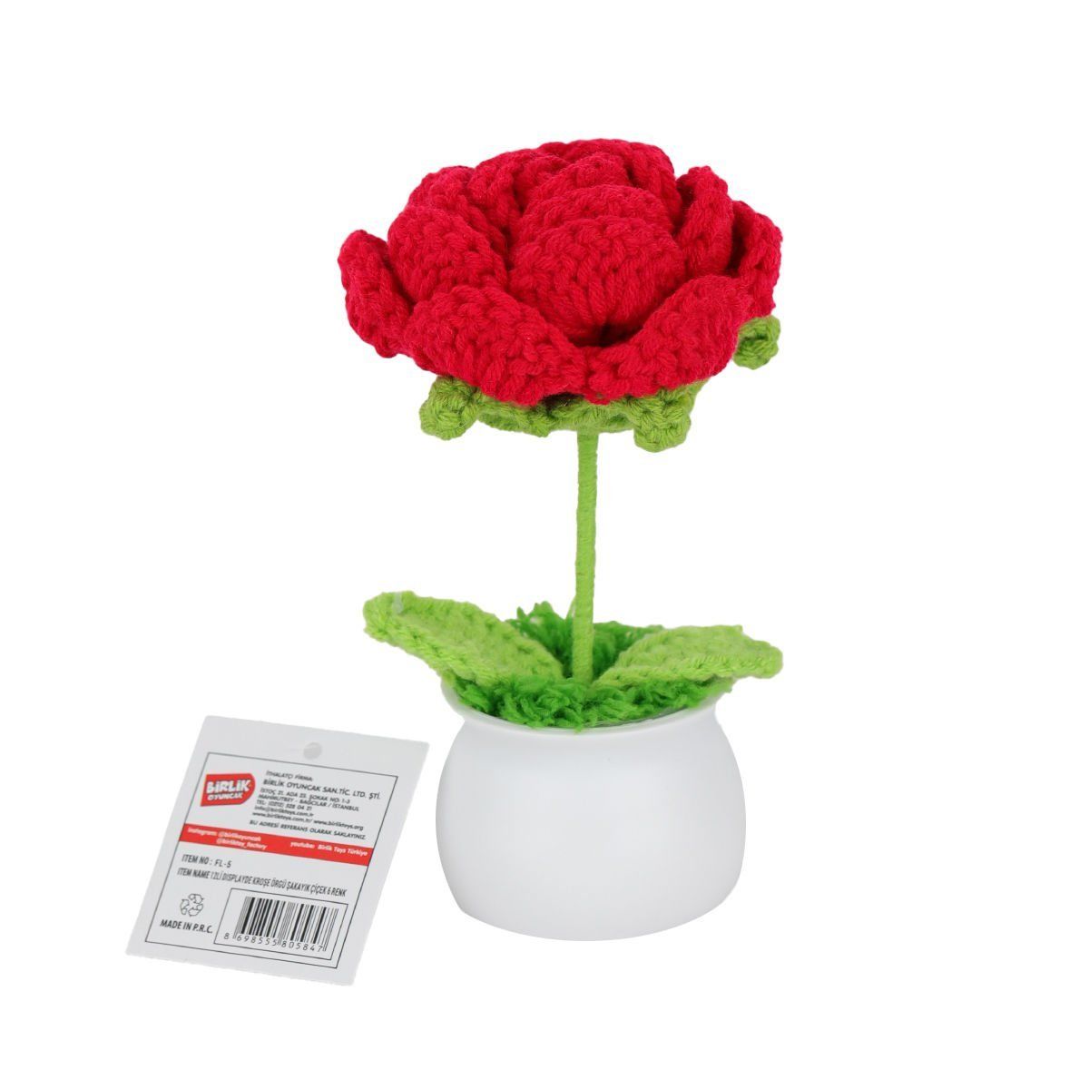 FL-5 Kroşe Örgü Şakayık Çiçek -Birliktoys