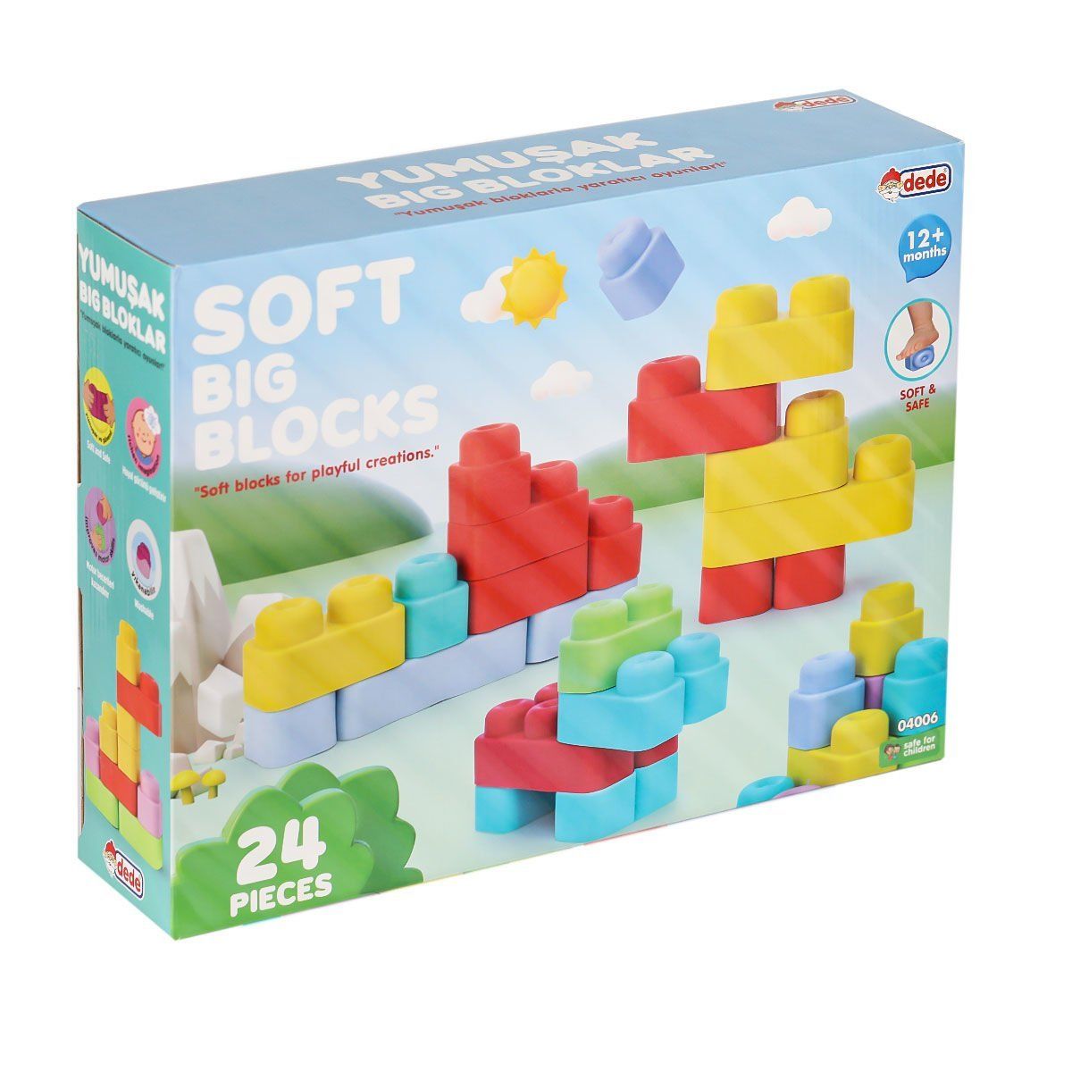04006 Yumuşak Big Bloklar 24 Parça -Dede