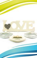 BUFFER® Decotown Love Yazılı Çerçeve 3lü Kalpli Ahşap Fotoğraf Çerçevesi