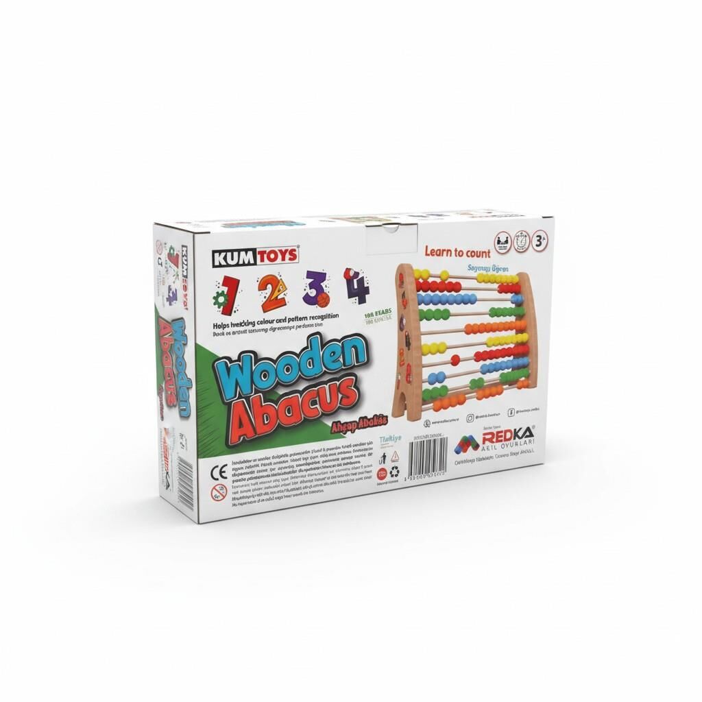 KM5632 KUMTOYS AHŞAP ABAKÜS-RED