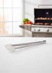 2'li Paslanmaz Çelik Izgara ve Köfte Çevirme Maşa Seti - Uzun (38 cm) & (27.5 cm) Barbekü Maşası