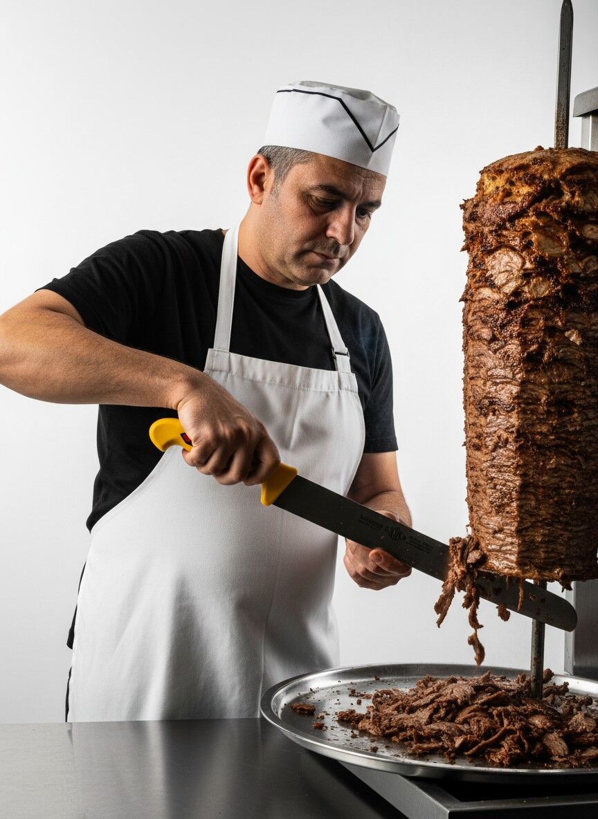 Eikaso Solingen Döner Bıçağı 50 cm, Toplam 64 cm Sarı Sap, Esnek Bıçak