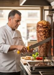 Eikaso Solingen Döner Bıçağı 50 cm, Toplam 64 cm Sarı Sap, Esnek Bıçak