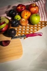 Solingen Meyve Bıçağı Sapı Simli Pembe Bıçak (6 Adet Gönderilir)