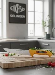 Eikaso Solingen Kasap Doğrama Bıçağı, 15 cm, Toplam 30 cm, Sarı Sap