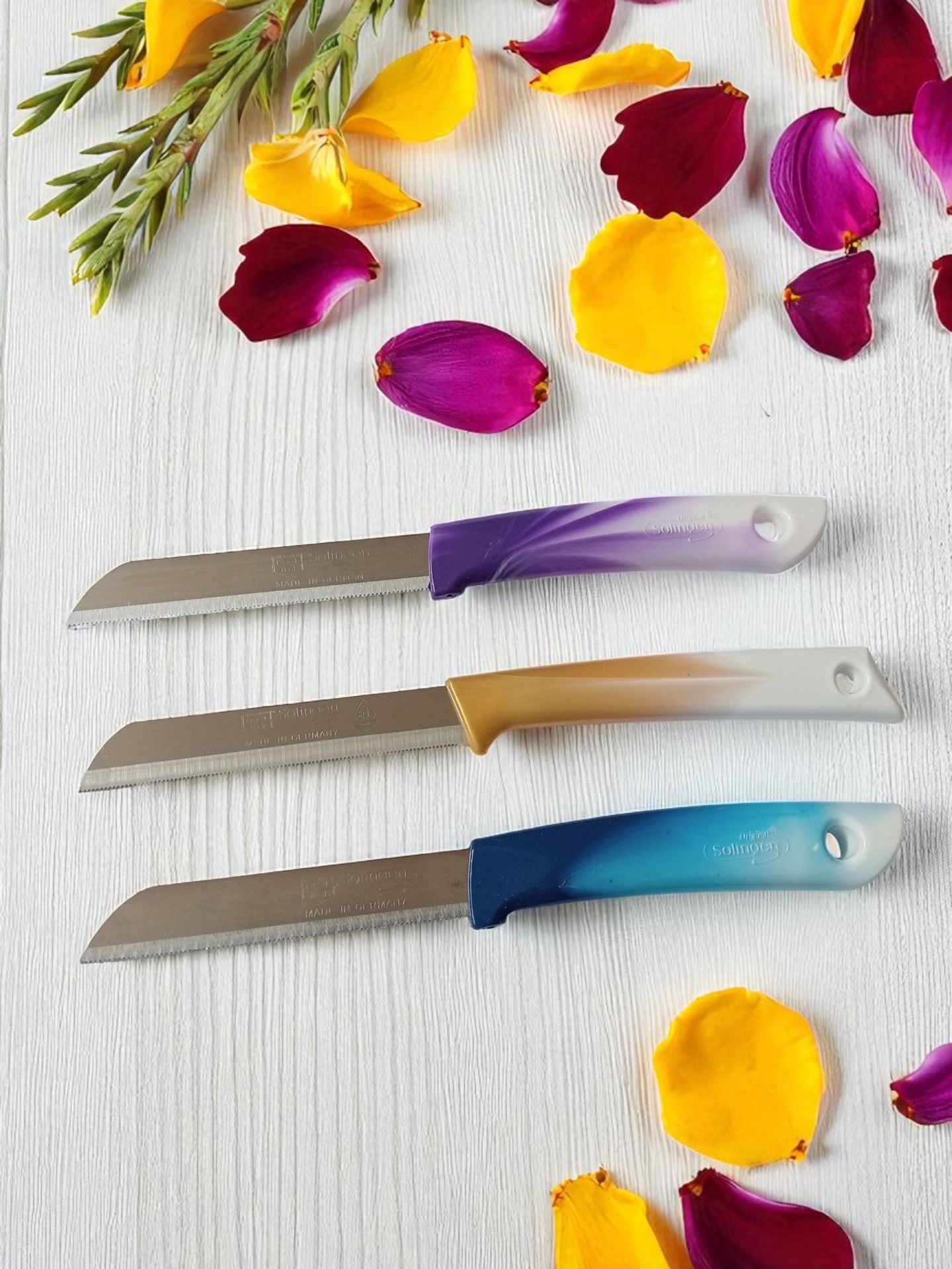 Solingen Meyve Bıçağı Sapı Ebruli Bıçak (6 Adet Gönderilir)
