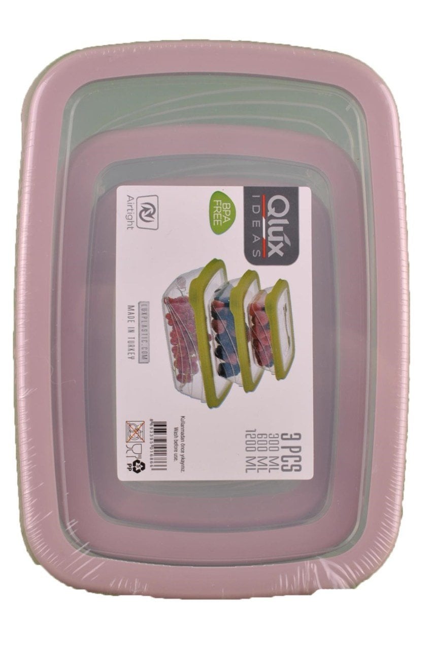 BUFFER® 3 Boy Hava Almayan Kapaklı Gıda Yiyecek Saklama Kabı Kutuları