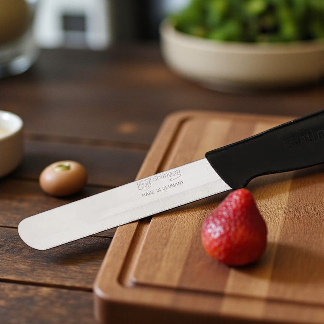 Solingen Siyah Mat Ava Sebze Bıçağı – Paslanmaz Alman Çeliği, 22 cm (Tekli)