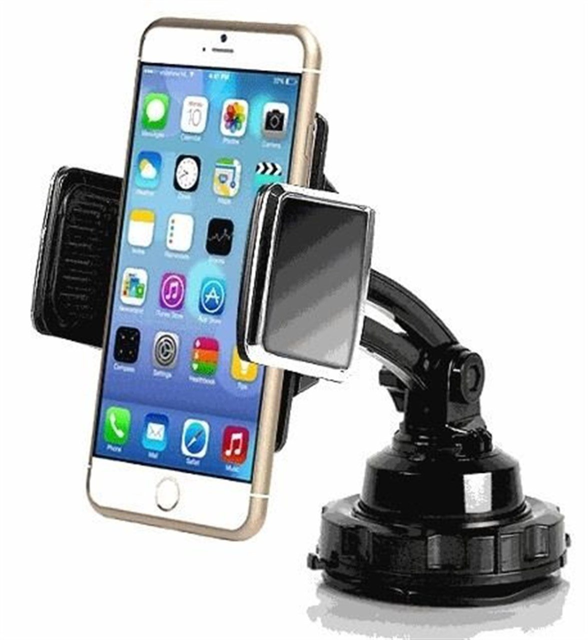 BUFFER® Araç İçi Vantuzlu Kızaklı 360 Derece Dönebilen 4D Telefon Tutucu