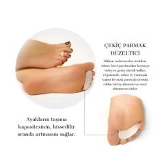 BUFFER® 2 Adet Slikon Çekiç Parmak Yastığı Çekiç Parmak Düzeltici Yüzük