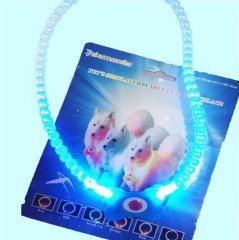 BUFFER® Mavi Neon Led Işıklı 12.5 cm Gece Kedi Köpek Gezdirme Kolyesi