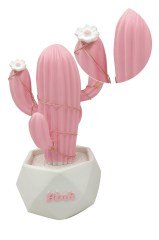 BUFFER® Led Işıklı Sevimli Kaktüs Dekoratif Masa Lambası Mini Biblo Gece Lambası-Pembe