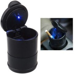 BUFFER® Led Işıklı Araç Içi Kapaklı Sigara Küllüğü Oto Bardaklık Uyumlu